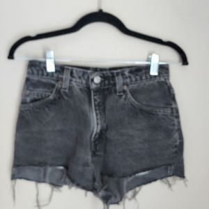 Vintage Black Levi's 37950 Orange Tag Cut Of Jean Shorts.